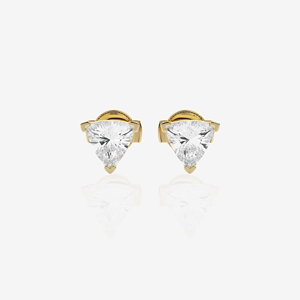 Boucles d'oreilles en or 14 carats avec diamants Moissanite certifiés taille Trillion – Haute qualité, élégantes et luxueuses - Product Image 3