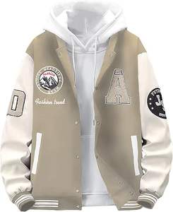 แจ็คเก็ตวาร์ซิตี้สุดฮิตขายดีแบบกำหนดเอง/แจ็คเก็ตวาร์ซิตี้ผ้าฝ้าย/ผ้าฟลีซสำหรับผู้ชาย ขายส่ง แจ็คเก็ตวาร์ซิตี้แบบ Letterman - Product Image 3