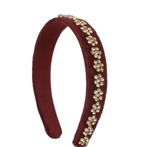 Nouveau bandeau fait main brodé de perles, design de niche vintage de luxe, bandeaux haut de gamme, large côté polyvalent, accessoire pour cheveux - Product Image 5