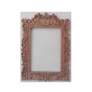 Cadre de miroir en bois sculpté de qualité supérieure avec un design rustique traditionnel pour un intérieur charmant de style ferme - Product Image 2
