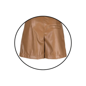 <b>Men's</b> <b>Black</b> PU Coated-Leather High Quality <b>Shorts</b> Mid-Waist Elastic-Casual Style Pockets-Premium Plus Size <b>Mens</b> - Product Image 6