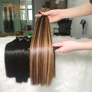100% extensiones de cabello humano doble dibujado puro crudo Virgen sin procesar cabello crudo punta plana Remy vietnamita - Product Image 1