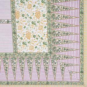 Green Floral Print 240 TC 100% Cotton Double Bed <b>Sheet</b> Set with 2 Pillow Covers <b>King</b> <b>Size</b> 3pc & 4pc Options Available (SHKV1034) - Product Image 5