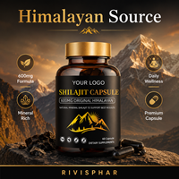 Kapsul Vegan Organik Shilajit Himalaya, Penambah Energi Murni & Pendukung Imunitas 600mg untuk Pria Wanita Dewasa