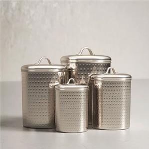 Juego de 3 contenedores de almacenamiento u organizador galvanizado de estilo tradicional Ideal para regalar despensa de cocina y usos domésticos de la India - Product Image 4