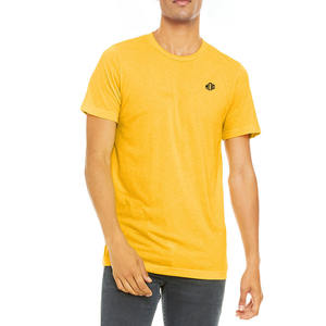 Camiseta de Cuello Redondo Estilo Moderno para Hombre, Amarilla, 100% Algodón, Hip Hop, Transpirable, Uso Diario, Ajuste Holgado, Proveedor Mayorista - Product Image 1