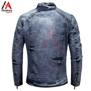 Veste en jean unisexe personnalisée de haute qualité, style vintage, vente en gros, lavée, OEM, écologique, imperméable, 300g - Product Image 3