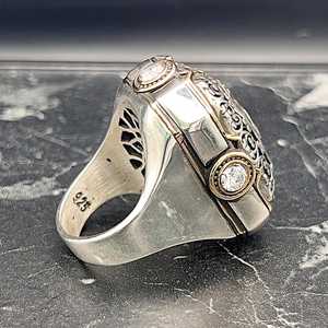 Anillo Otomano Tura Plateado Hecho a Mano para Hombre con Signo Otomano Grabado, Joyería Distintiva, Regalo Cultural Coleccionable Único - Product Image 5