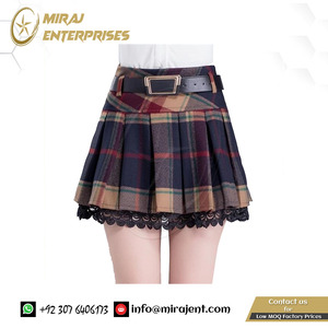 ผู้หญิงสีแดงสีเทาสก็อตแลนด์กระโปรงTartan Kilt Customแฟชั่นใหม่ยอดนิยมสไตล์จีบกระโปรงสั้น - Product Image 2