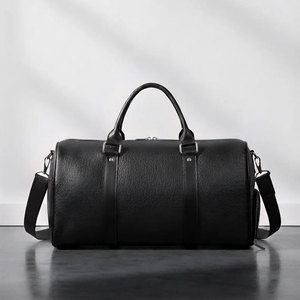 High-Quality <b>Leather</b> <b>Travel</b> <b>Bag</b> with Comfortable Handles and Secure Zipper Elegant <b>Leather</b> Duffle <b>Bag</b> - Product Image 1