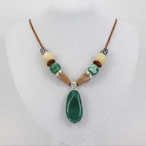Vintage Style Lightweight Resin Ball Necklace with <b>Rope</b> <b>Chain</b> for Women Party Occasion - Product Image 3