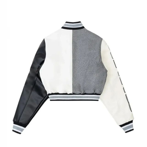 Chaquetas universitarias unisex de talla grande al por mayor chaquetas universitarias en blanco con logotipo personalizado chaqueta universitaria con letras lisas - Product Image 5