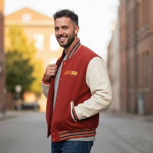 Chaqueta Universitaria para Hombre con Logotipo Personalizado Serigrafiado, de Alta Calidad, 2 Tonos, Cómoda, de Lona Impermeable para Invierno, Superventas - Product Image 3