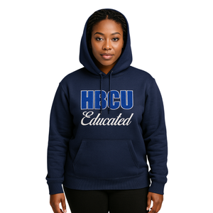 Sudadera con Capucha Azul Marino con Bordado Chenille de la Hermandad Griega Divine Nine, Orgullo Universitario, Logotipo Personalizado - Product Image 1