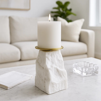 Supports de bougies en marbre blanc naturel, décoration de luxe pour la maison, Noël, Pâques, faits à la main, résistants à la chaleur, durables, supports pour bougies piliers