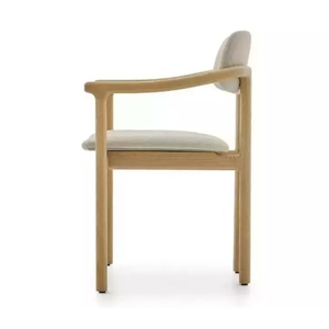 Silla de comedor de madera de teca, sillón nórdico de Color Natural para Patio, jardín, restaurante, muebles de cocina, venta al por mayor - Product Image 3