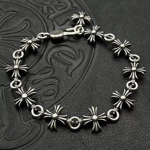 Unisex Retro Cross Flower Vintage Punk Style Thick Plated Alloy Chain <strong>Bracelet</strong> Metal Cross Dice Charm <strong>Bracelet</strong> <strong>for</strong> Men and <strong>Women</strong> - Product Image 5