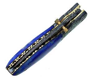 Navaja de Bolsillo Plegable de Acero de Damasco Hecha a Mano Personalizada 2025 con Hermoso Funda de Cuero, Compatible con OEM, para Caza y Actividades al Aire Libre - Product Image 3