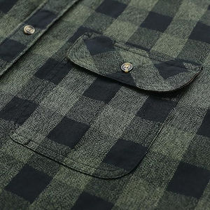 Chemise en flanelle pour homme, style tendance, en polyester/coton, respirante, douce, manches longues, vêtements d'extérieur - Product Image 4