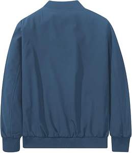 Venta caliente chaqueta de bombardero de lona frontal con soporte hecho a medida con cremallera al aire libre Casual Unisex transpirable ecológico antibacteriano - Product Image 2