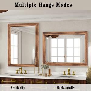 Modern Farmhouse Art Deco Gold Metal Frame Lightweight Eco-Friendly Waterproof Bathroom <b>Mirror</b> Vertical Horizontal Wedding - Product Image 4