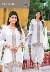 Nouveau 2024 Designer Outfit Haute sur Demande Dernières Vichitra Soie Kurti Pantalon & Dupatta Avec Broderie Travail Femme Mode à Vendre - Product Image 3