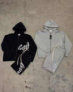 Sweat-shirt à logo personnalisé pour hommes, pantalon de survêtement à capuche, survêtement lourd délavé à l'acide, survêtement 100% coton découpé et cousu - Product Image 6