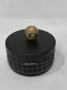 Manufacturer Of <b>Classy</b> Tabletop Container Handmade Modern Iron Round Box Storage Box Use for Kitchenware Decorative And Storage - Product Image 6