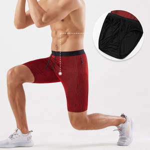 Shorts de course pour homme de haute qualité, solides, à séchage rapide, respirants, en coton/polyester, taille mi-haute, fermeture à cordon de serrage, pour la salle de sport - Product Image 2