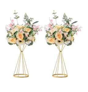 Venta caliente Soporte de flores de oro Decoración del banquete de boda Centros de mesa Fiesta en casa Soporte de flores alto de metal. - Product Image 4