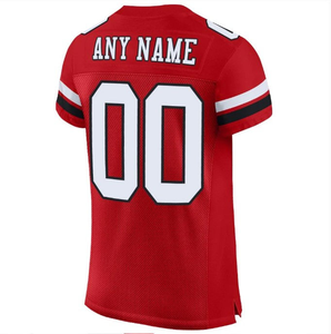 Custom Red <b>Black</b> White Football Jersey Short V Neck American Football Uniform Team Name Number Printed Breathable Anti-Bacterial - Product Image 5