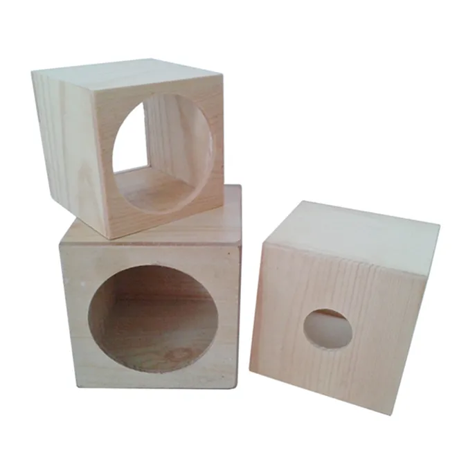 Boîte à lumière de thé artisanale en bois massif jardinière à photophore en bois personnalisée boîte à bougeoir à trou carré/rond chandelier décoratif sculpté