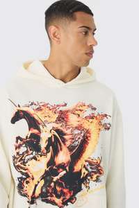 Custom Oversized Washed Flame Horse Print Hoodie for Men Cotton Blended Hoodies Men's Hoodies Basics Latest Design Factory Price - Product Image 3