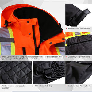 เสื้อแจ็คเก็ตทำงานแบบใหม่สำหรับผู้ชาย มาตรฐาน ANSI ระดับ 1 สะท้อนแสงสูง สวมใส่สบาย แขนยาว ปรับแต่งโลโก้ สี และขนาดได้ - Product Image 5