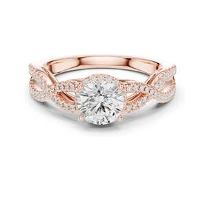 Bague de fiançailles torsadée avec diamant de laboratoire rond taille brillant de 1,22 carat, clarté VVS-VS EF, or 18 carats, 14 carats, 10 carats et argent 925 - Product Image 3