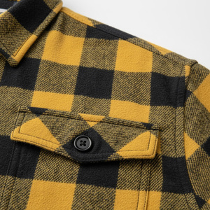 Camisa de Franela 100% Algodón para Hombre, Casual, Lisa, Manga Larga, Cálida, Transpirable, Primavera, Diseño de Logotipo Personalizado OEM - Product Image 6