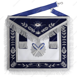 DELANTAL MASONIC BLUE LODGE PAST MASTER MASON-DELANTAL MASONIC BLUE LODGE-BORDADO A MANO - Product Image 1