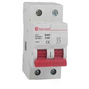 Gran oferta, Mini disyuntor MCB 2P 32A 4.5kA, protección contra sobrecarga, carcasa ignífuga de plástico ABS blanco, Mini disyuntor C32 - Product Image 2