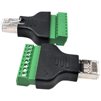 Adaptateur Ethernet réseau de borne à vis RJ45, carte de dérivation 8p8c mâle à vis de borne AV 8 broches
