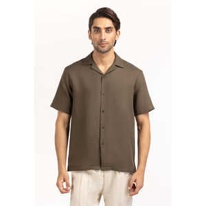 Chemises décontractées pour hommes 100 % coton popeline respirantes et infroissables teintes unies coupe classique Fourniture ODM MN-CS-SS25-177 - Product Image 3