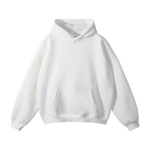 Pull-over à capuche en coton mélangé pour hommes, sweat-shirt doublé de polaire avec logo imprimé brodé personnalisé, coupe basique pour l'hiver, disponible à l'OEM - Product Image 6