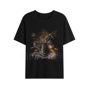 เสื้อยืดรัดกล้ามเนื้อของผู้ชายแบบแห้งเร็วเสื้อยืดติดพลอยเทียมผ้าฝ้าย100% ใส่สบายคุณภาพสูง - Product Image 1