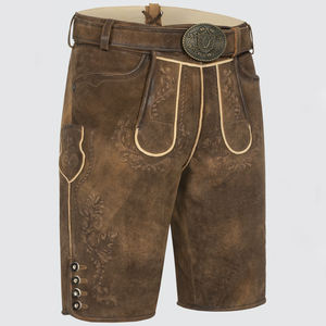 100% tenue bavaroise traditionnelle en cuir véritable pour Oktoberfest respirant Lederhosen avec motif et décorations de boutons vente - Product Image 2