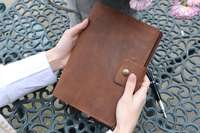 Carnet en cuir et bloc-notes étudiant enseignant de bureau pour la prise de notes planificateur professionnel en cuir véritable