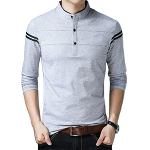 Nuevo estilo 2024 camisetas de rutina diaria informal para hombres ropa de manga corta Ban Collar 220 GSM algodón polar producto de calidad - Product Image 3