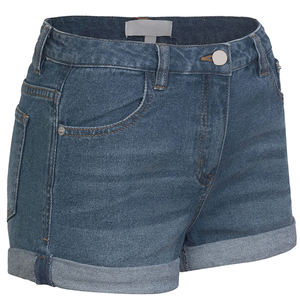 Shorts en jean pour femmes, service OEM, streetwear, bouton, fermeture éclair, coupe ample, confortable, durable, pour l'extérieur - Product Image 4