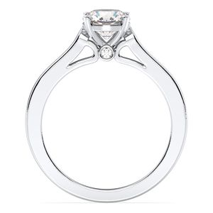Bague de fiançailles solitaire REYES en or blanc 14 carats avec moissanite ronde de 1,06 carat, bijoux fins pour femmes, cadeau de mariage - Product Image 6