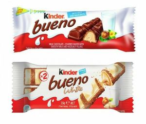 Kinder Bueno Chocolat au lait et aux noisettes (noir/blanc) Délicieux chocolat 2 paquets - Product Image 4