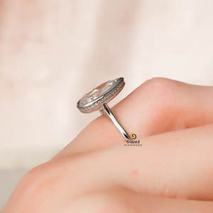 เซ็ตแหวนหมั้นเพชรโมอิส5ลูกแพร์แบบซ่อนแหวนสำหรับผู้หญิงสีทองขาวดูคลาสสิก - Product Image 5