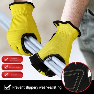 Nouveaux gants de mécanicien de vêtements de sécurité de la meilleure qualité pour hommes et gants de sécurité mécaniques en cuir teints en couleur unie pour l'hiver - Product Image 6